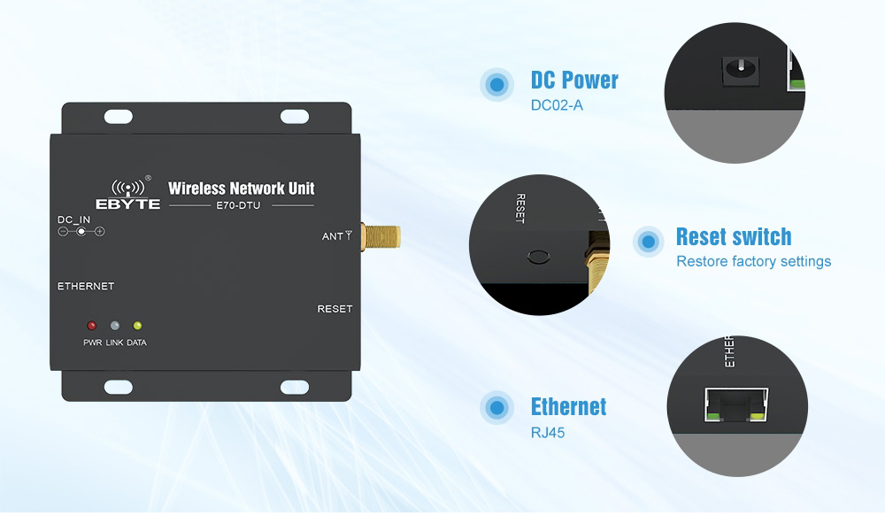 E70-DTU(433NW30-ETH) star network modem 