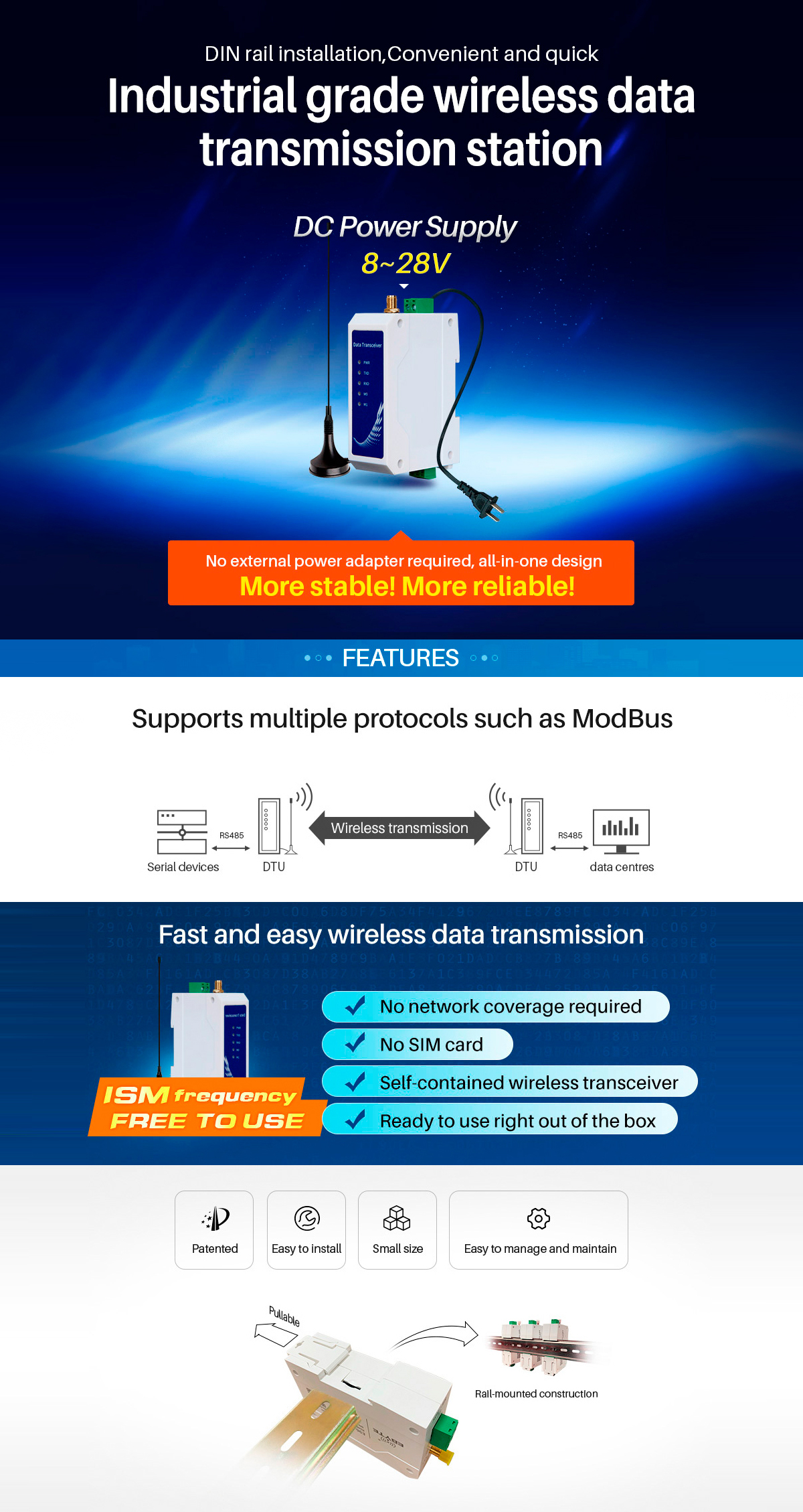 Industrial-grade wireless data transmission station