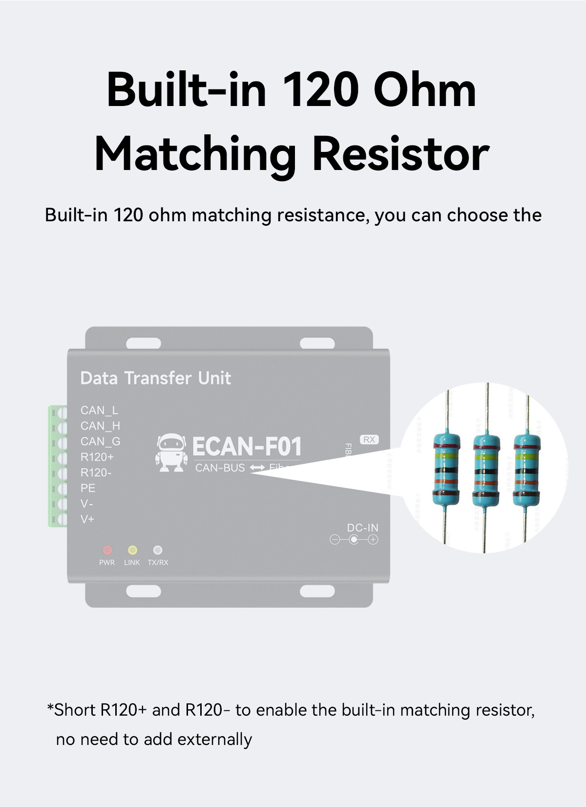 Built-in 120 Ohm Matching Resistor