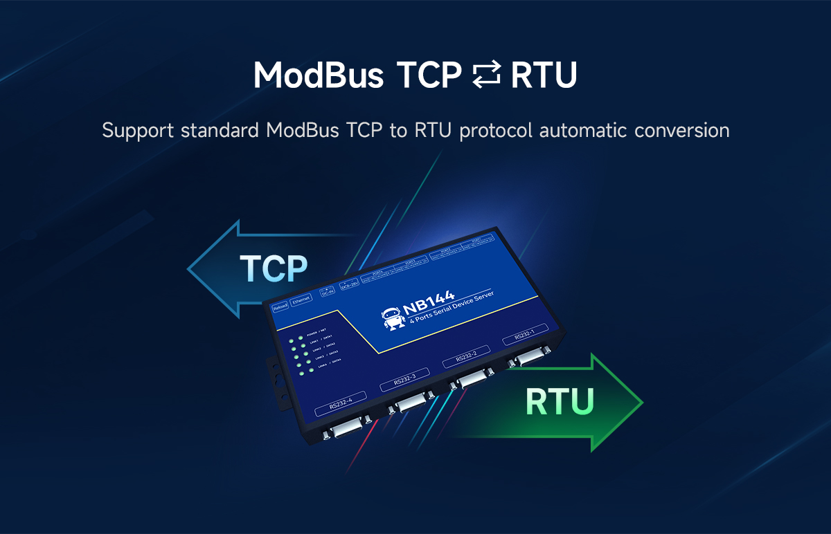 Support ModBus TCP to RTU protocol automatic conversion