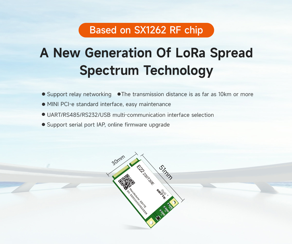 E22-230T30E SX1262 RF chip LoRa Spread Spectrum Technology