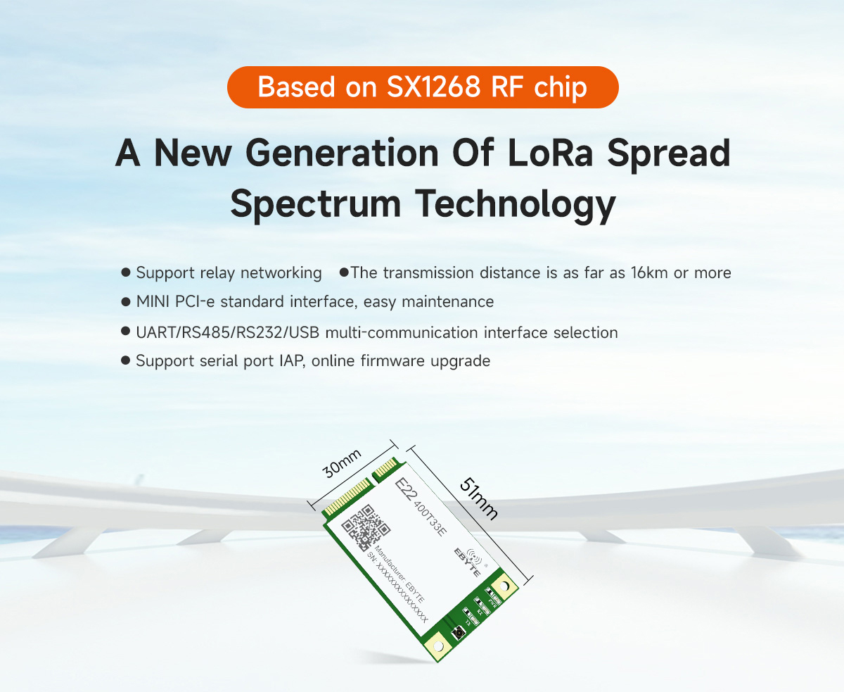 E22-400T33E SX1268 RF chip LoRa Spread Spectrum Technology