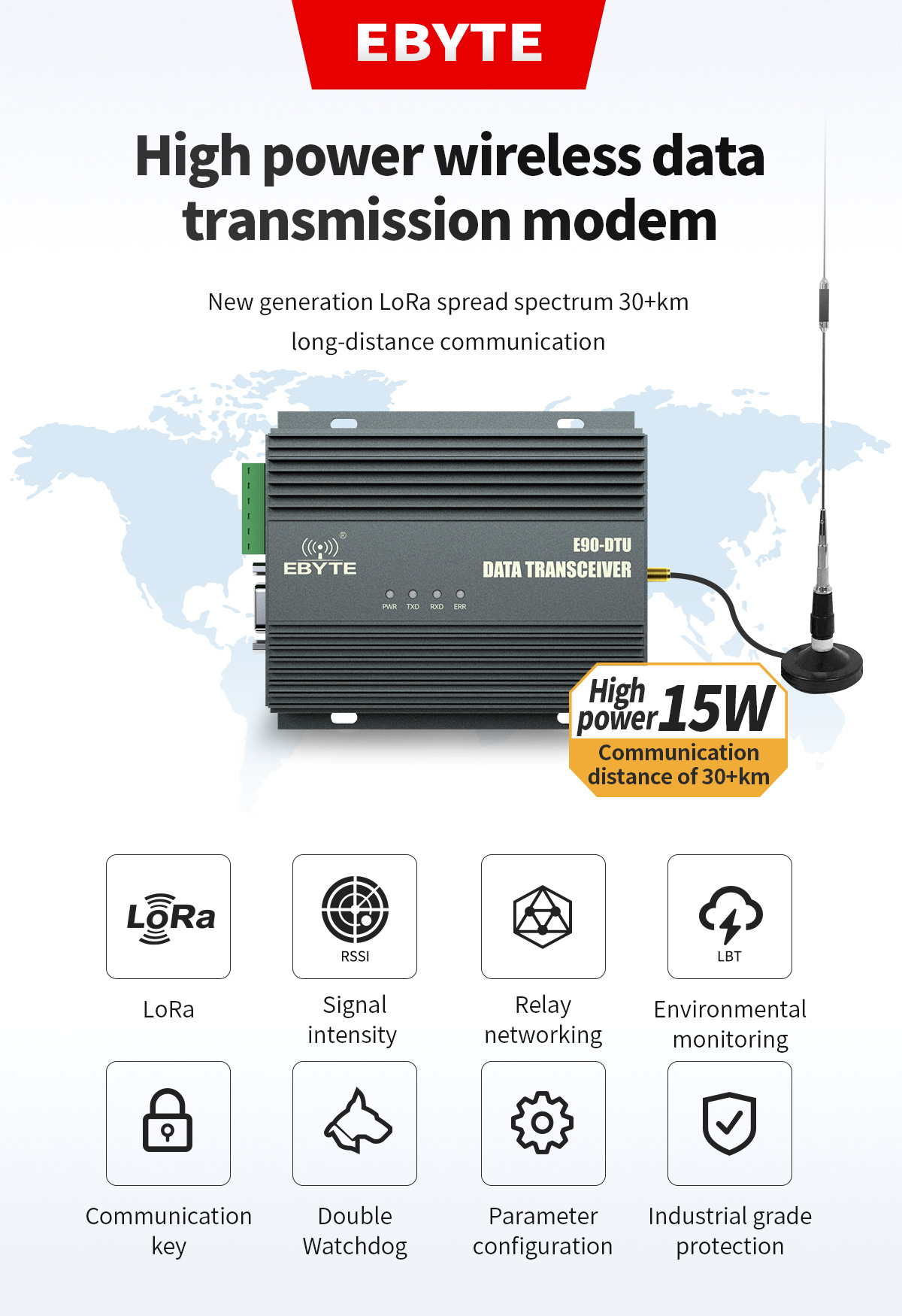 E90-DTU(400SL42) High-power wireless data transmission modem