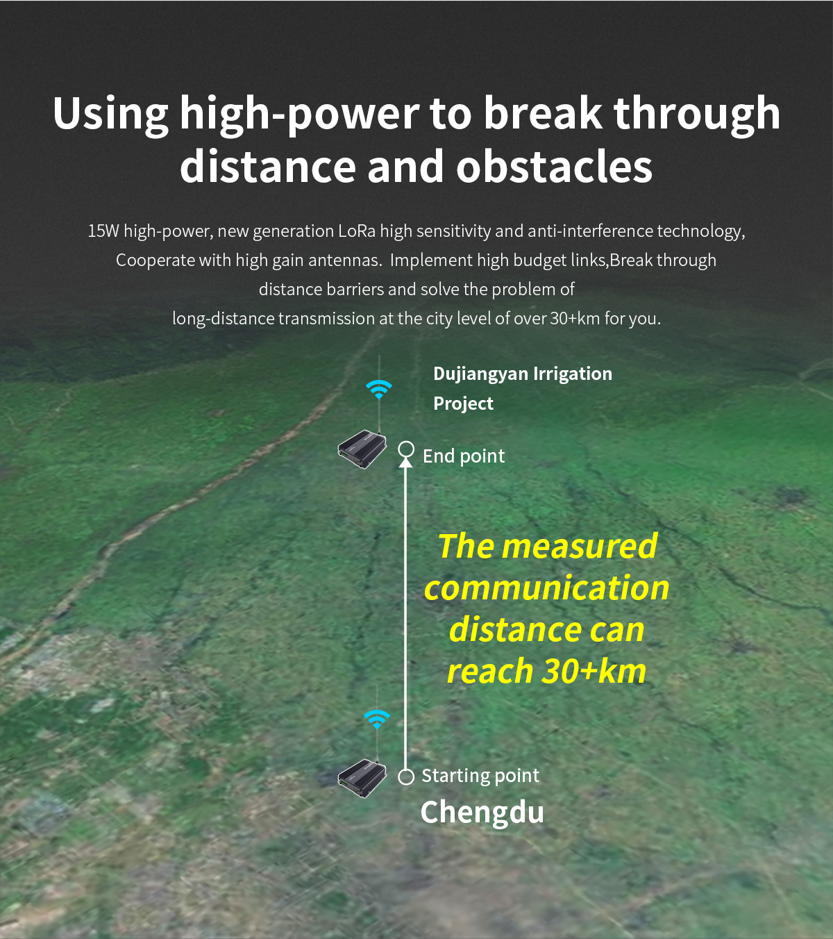 High power to break through distance and obstacles