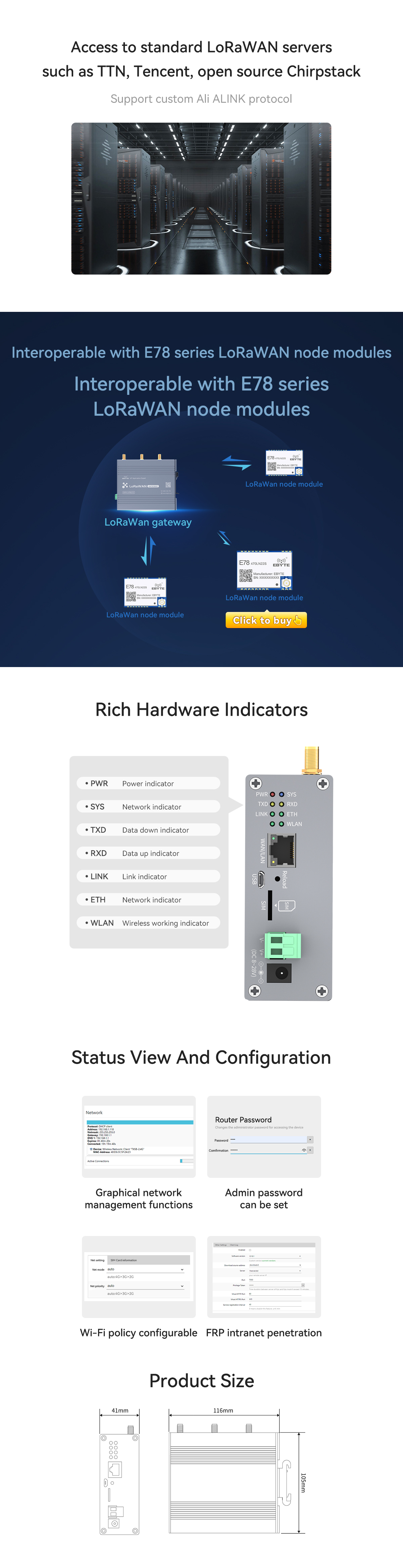 Access to standard LoRaWAN servers