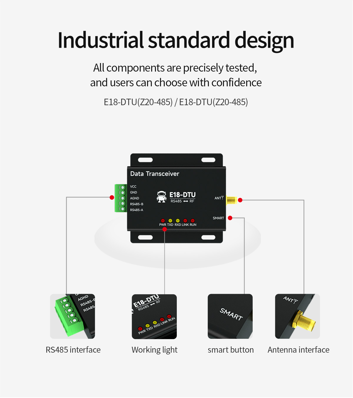 Industrial standard design, E18-DTU(Z20-485) / E18-DTU(Z20-485)