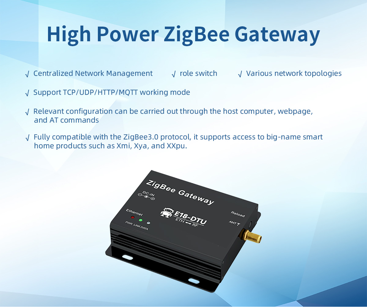 E18-DTU(Z27-ETH) High Power ZigBee Gateway