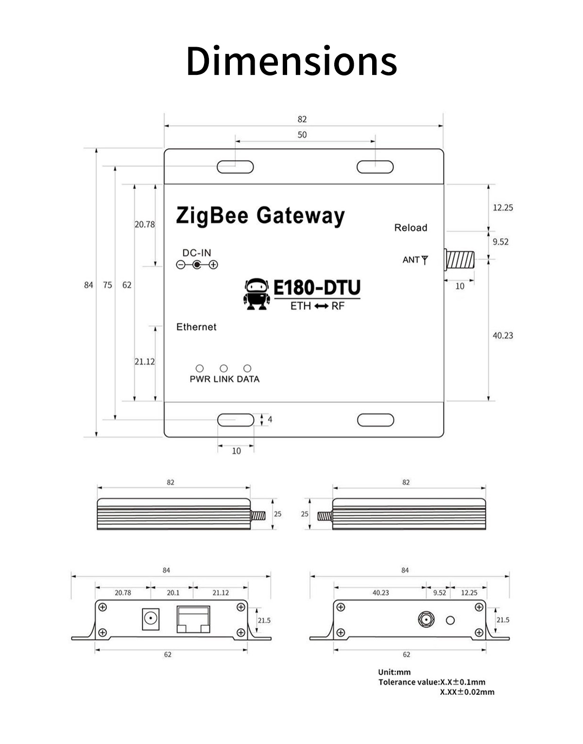 E180-DTU(Z20-ETH)  Dimensions