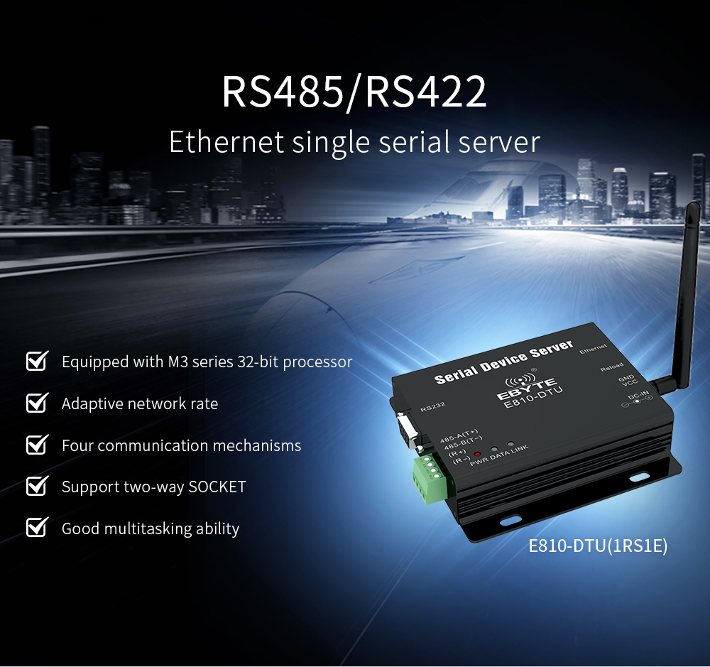 RS485/RS422 Ethernet single serial server