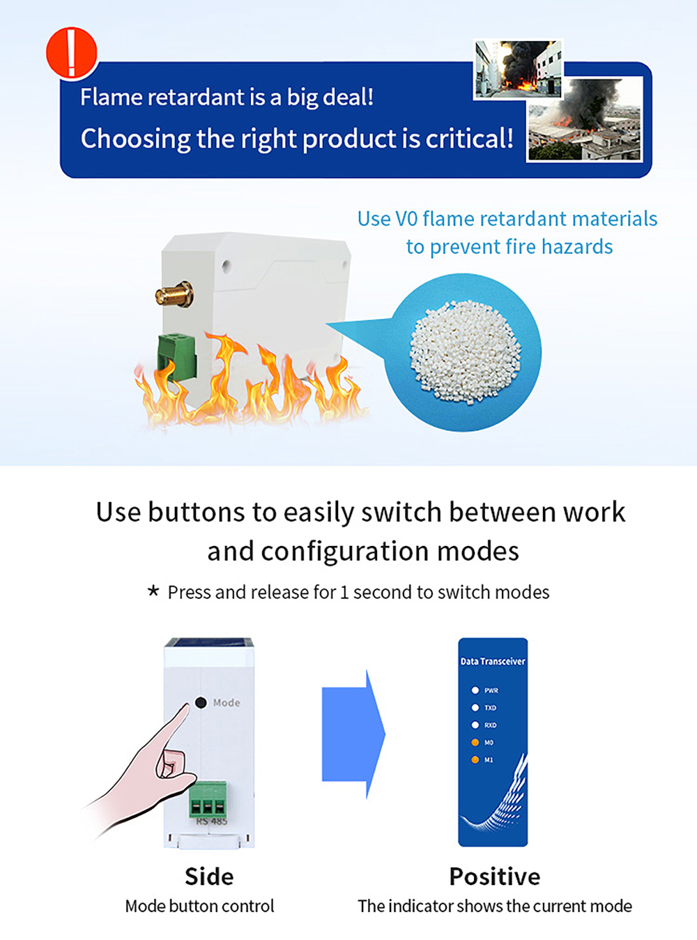 VO flame retardant materials